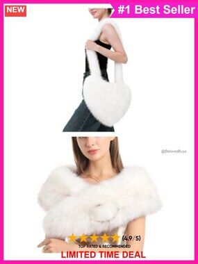 Faux Fur Shoulder Bag and Collar Scarf 2pc Set